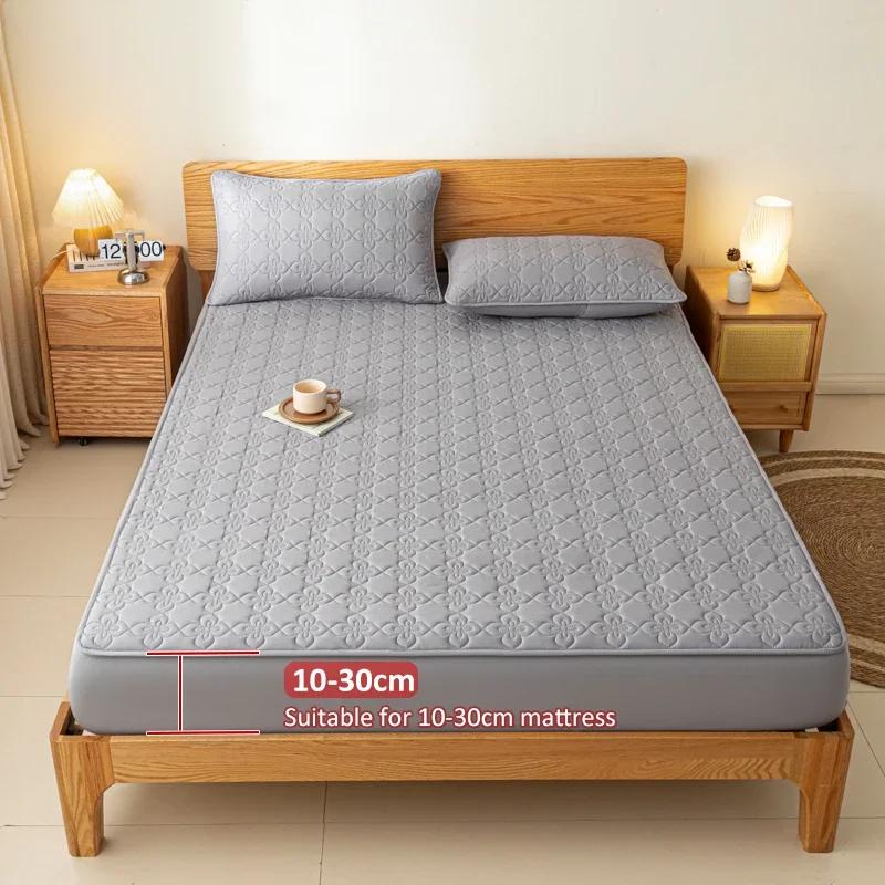 Waterproof Thicken Mattress Cover Soft Comfortable Breathable Bedding Mattress Bed Covers Fitted Machine Washable Home Decor