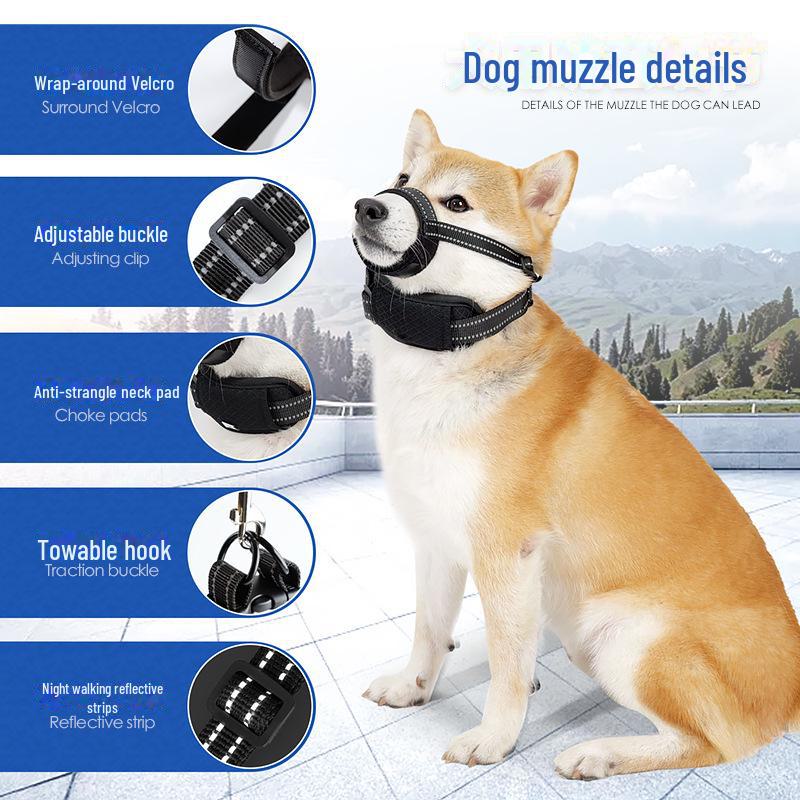 Verstellbarer reflektierender Hundebeißkorb: Atmungsaktiv, Bissfest & Fressfest, Perfekt für Ausflüge