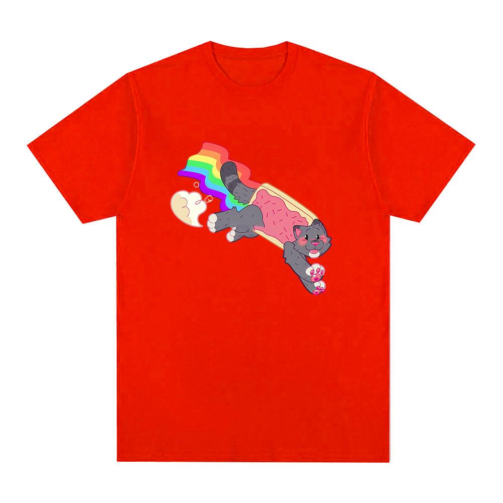Cute Kawaii Nyan Rainbow Cat Funny Meme Tshirt Unisex Women Clothing Fashion Casual Cotton Tshirts Harajuku Short Sleeves T Shirt