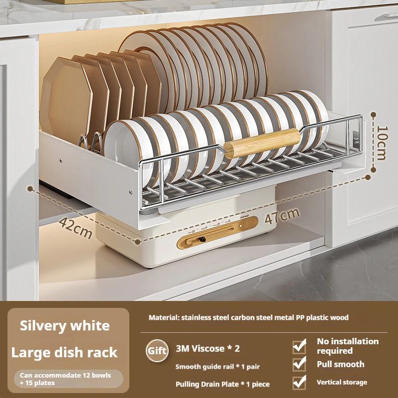 Kitchen Dish Storage Rack Cabinet Pull-out Bowl Rack Pull-out Basket Cabinet Drawer Type Storage Rack BowlPlate Plate Drain Rack
