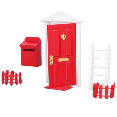 Holztür-Set Exquisite Handwerkskunst Lebendige Details Satte Farbe Winzige hölzerne Zahnfee-Tür für 1:12