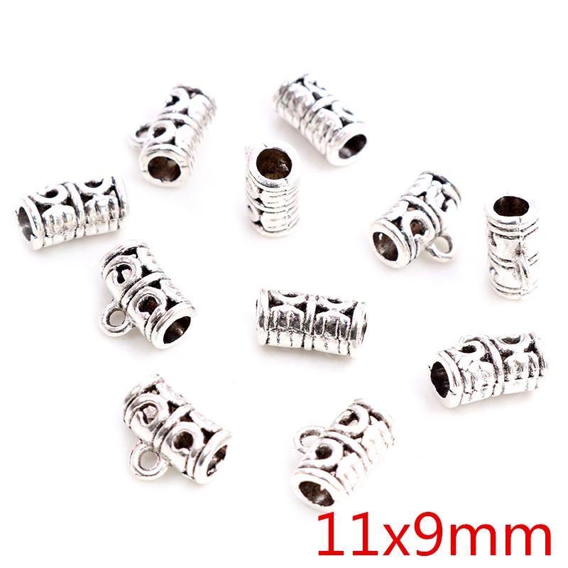 20pcs/lot DIY Handmade Beads Bails Pendants Jewelry Making DIY Necklace Antique Silver Color Bails Pendant Charm Beads Bails