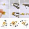 10PCS Brass Crimp End Beads 18K Gold Plated Tip Ball Chain Connector Clasp for DIY Necklace Bracelet Jewelry Making Accessories