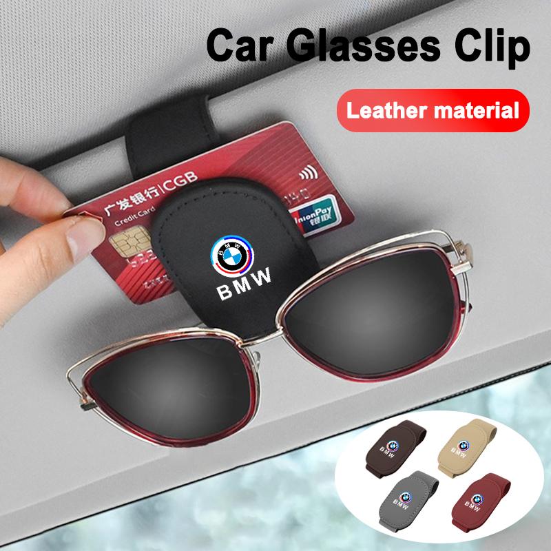 Carbon Fibre/Leather Car Glasses Clip Cards Case Sunglasses Bracket For BMW 50th Anniversary 1 3 5 7 series E83 F16 E70 X1 X2 X3