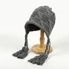 Ear Protection Wool Hat Female Versatile Knitting Tassel Plait Hat Autumn Winter Ladies Tassels Hat