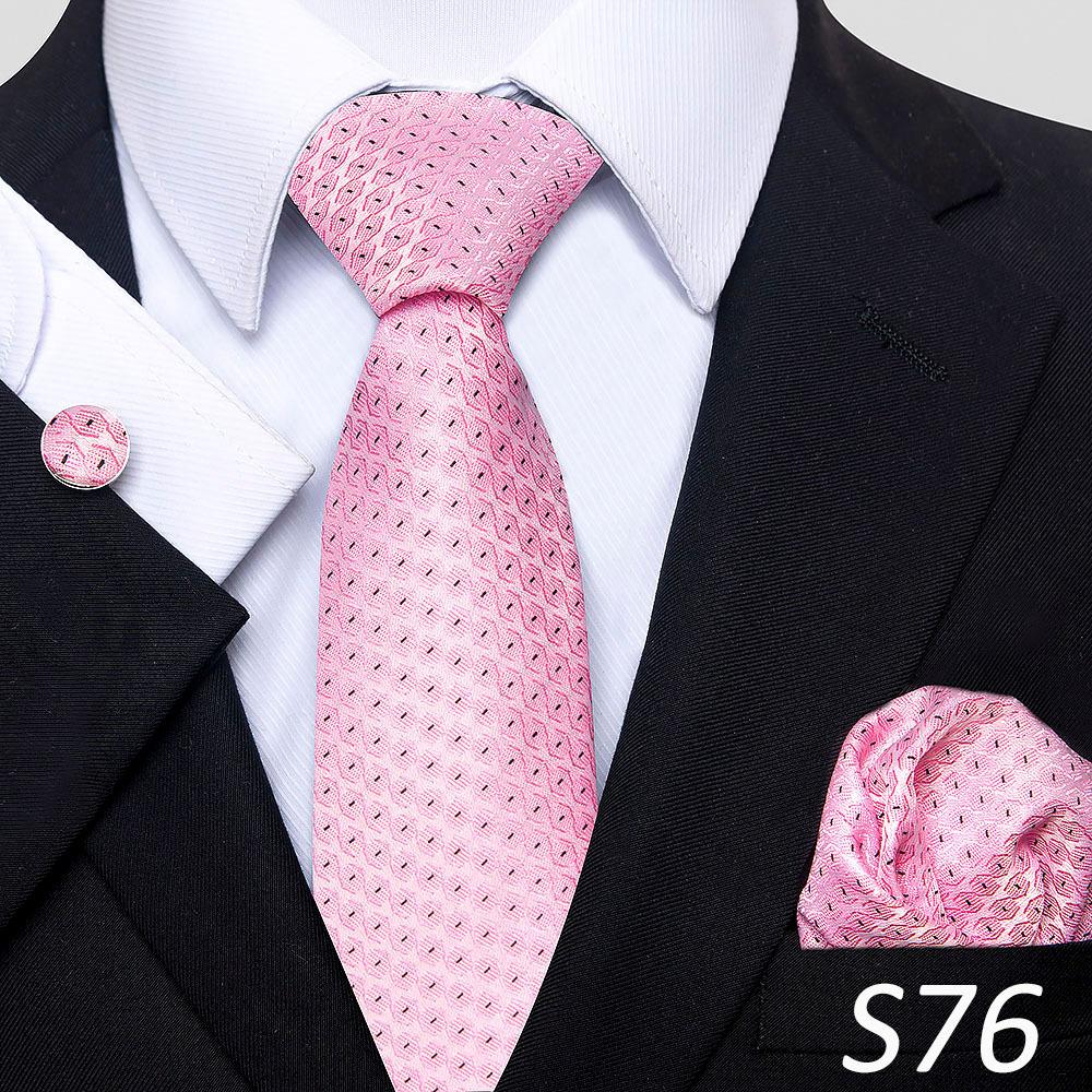 Men'S Tie Three-Piece Set Striped Flower Series Shang Tie