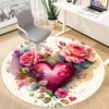 1pc Love Romance Office Round Area Rug, Indoor Mat Suitable ForOffice, Under Office Chairs Bedroom Living Room Home Decor T214