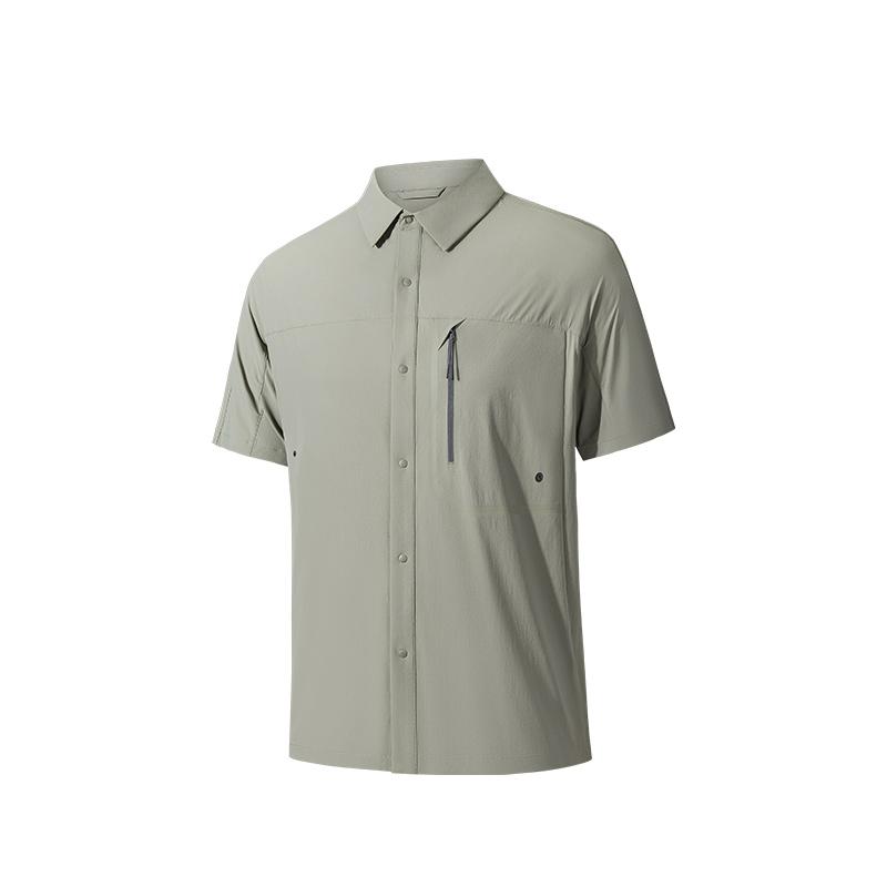 

Anta Champion Travel Series Solid Color Casual Comfortable Polo Shirt Men Shirts Light-Green 152530122-2 S