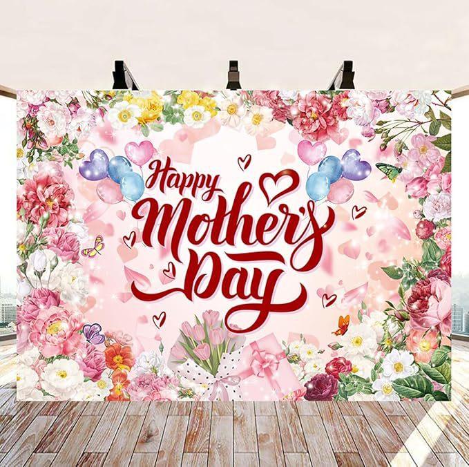 Temu Flowers Mother's Day Party Celebration Decorative Background Cloth Courtyard Decoration