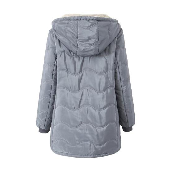 Women's Long Puffer Coat Winter Fleece Lined Thickened Down Jacket Windproof Warm Quilted Parka Zip Up Hooded Outerwear