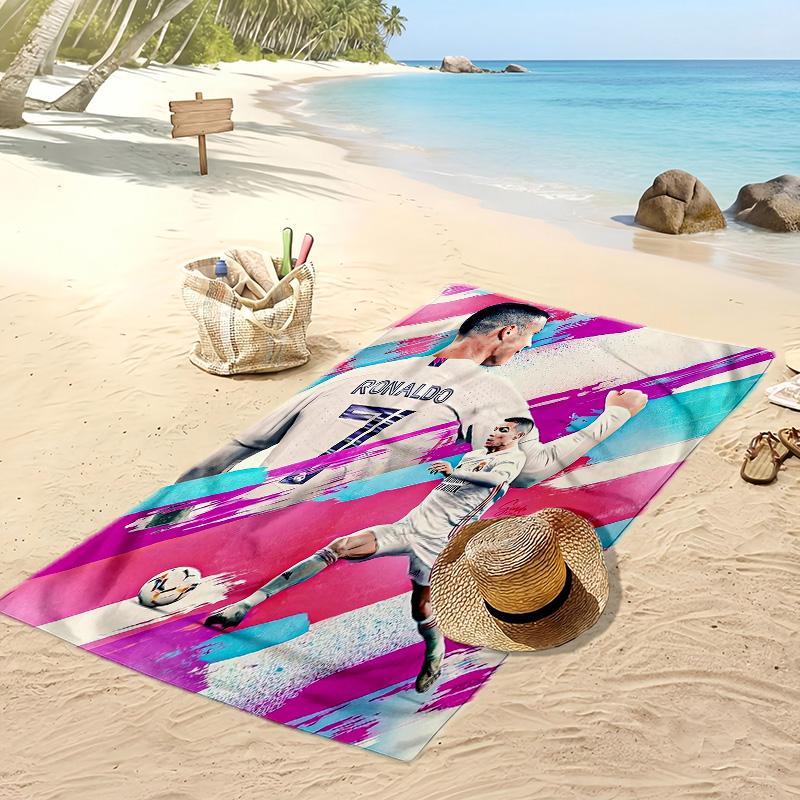 Cristiano Ronaldo Printed Beach Towel Quick Dry Soft TowelPortable Large Rectangular Beach Blanket for Travel Swimming Pool