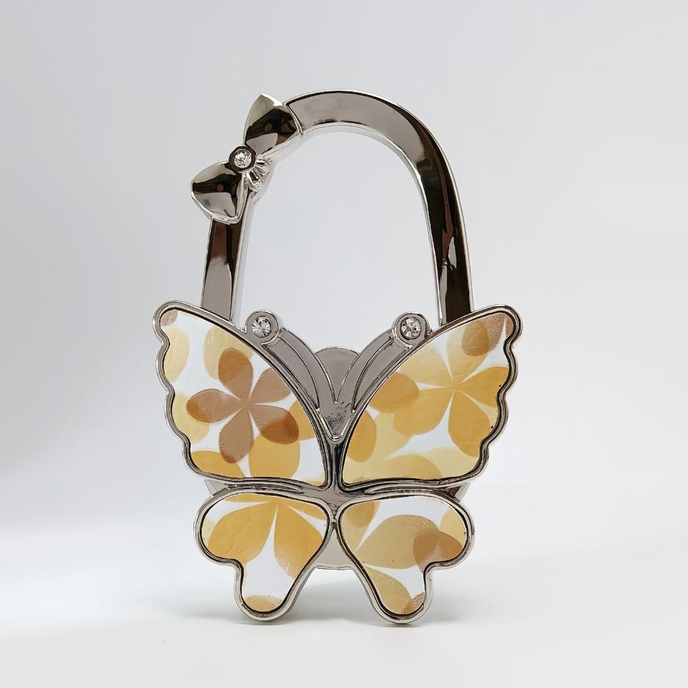 Durable Foldable Butterfly Handbag Hook Portable Creative Purse Holder Chrysanthemum Flowers Purse Hanger for Table