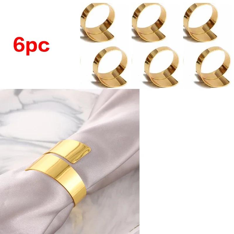 6Pc Alloy Metal Serving Napkins Wedding Ring Napkin For Table Decoration Servilletero Wedding Towel Rings Dinner Cloth Napkins