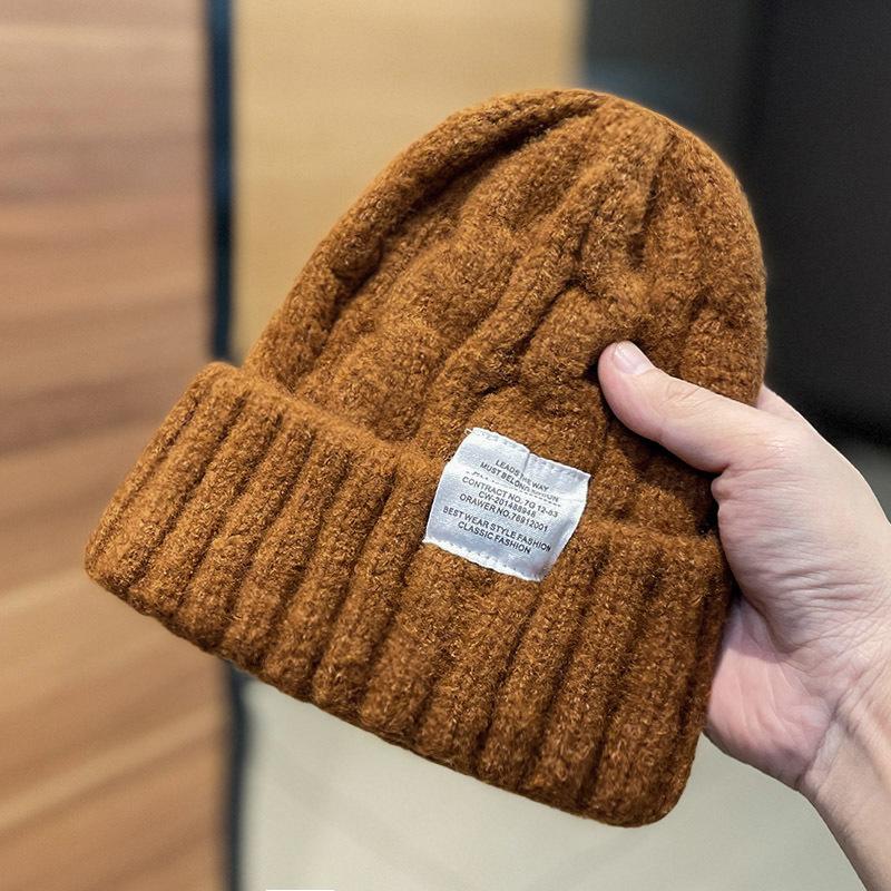 ins twist applique knitted wool hat children Internet celebrities autumn and winter versatile trend warm ear protection cold hat
