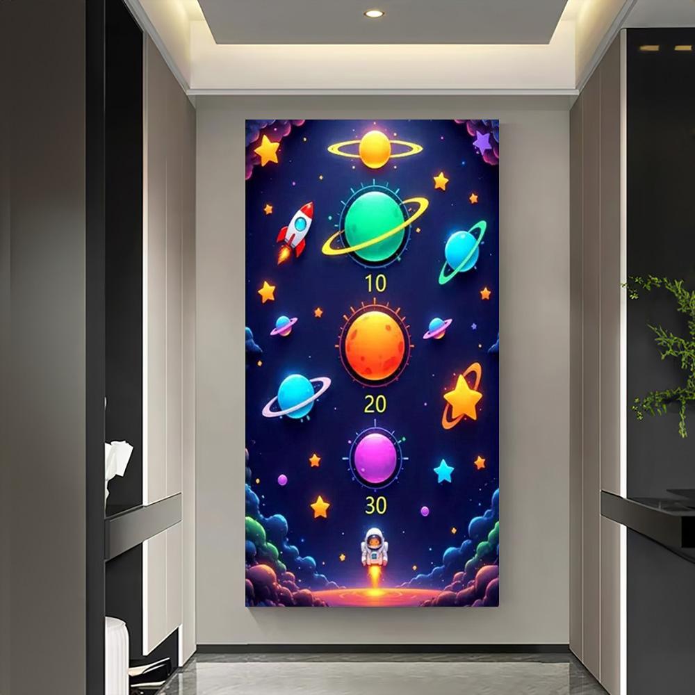 Fantasy Space Astronaut Rocket Kids Birthday Party Decorations Background Supplies Cartoon Cosmic Planet Photography Backdrop