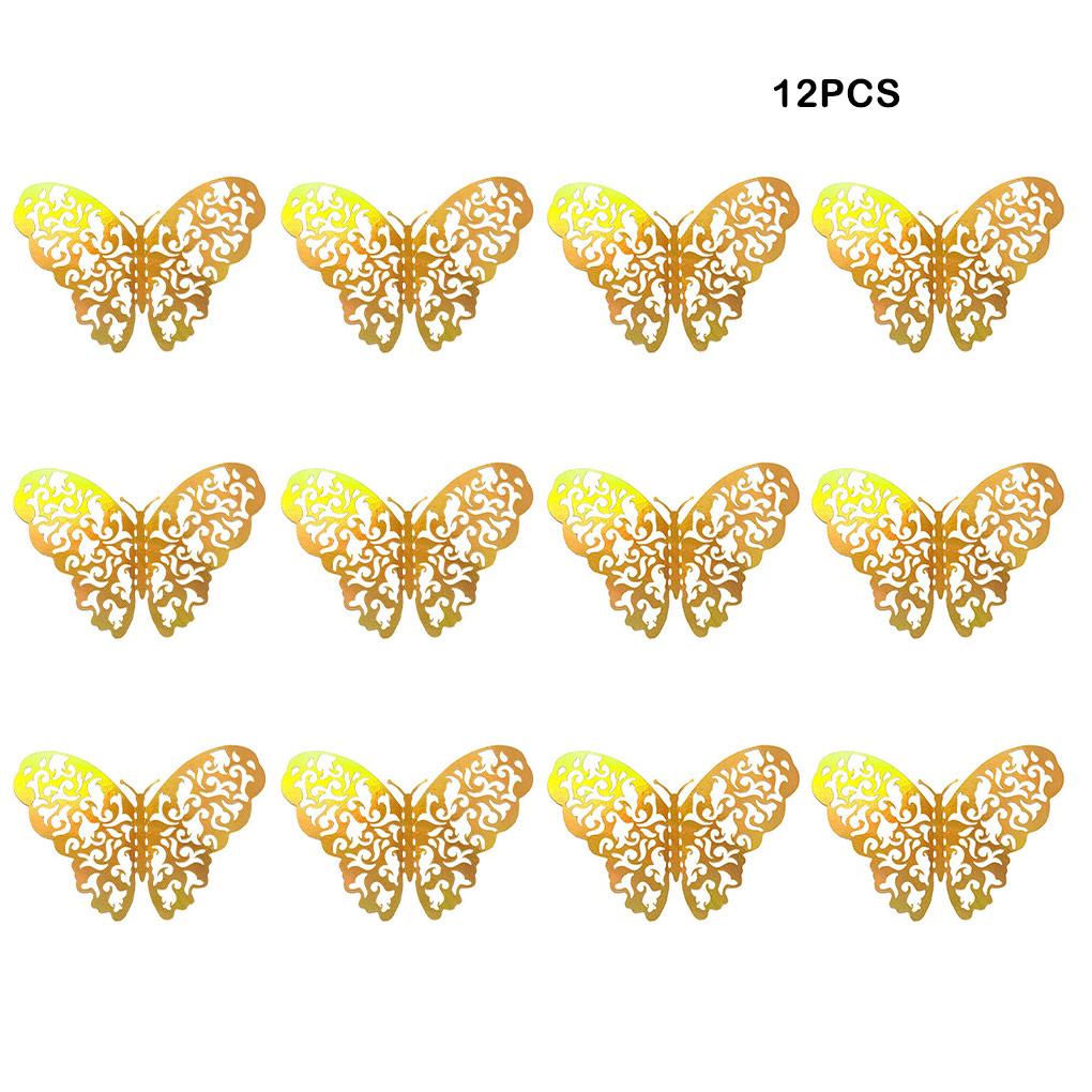 12 Pieces/Set Insect Shape Wall Sticker Hollow Decorative Glossy ulation Vivid Lifelike Home Festival Decal Ornament