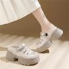 Genuine Leather Heightened Platform Toe Toe Roman Sandals Women's New Summer Temperament Hollow Breathable Versatile Shoes Platform Sole