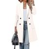 Women Slim Fit Solid Long Sleeve Mid Length Casual Outerwear Coat