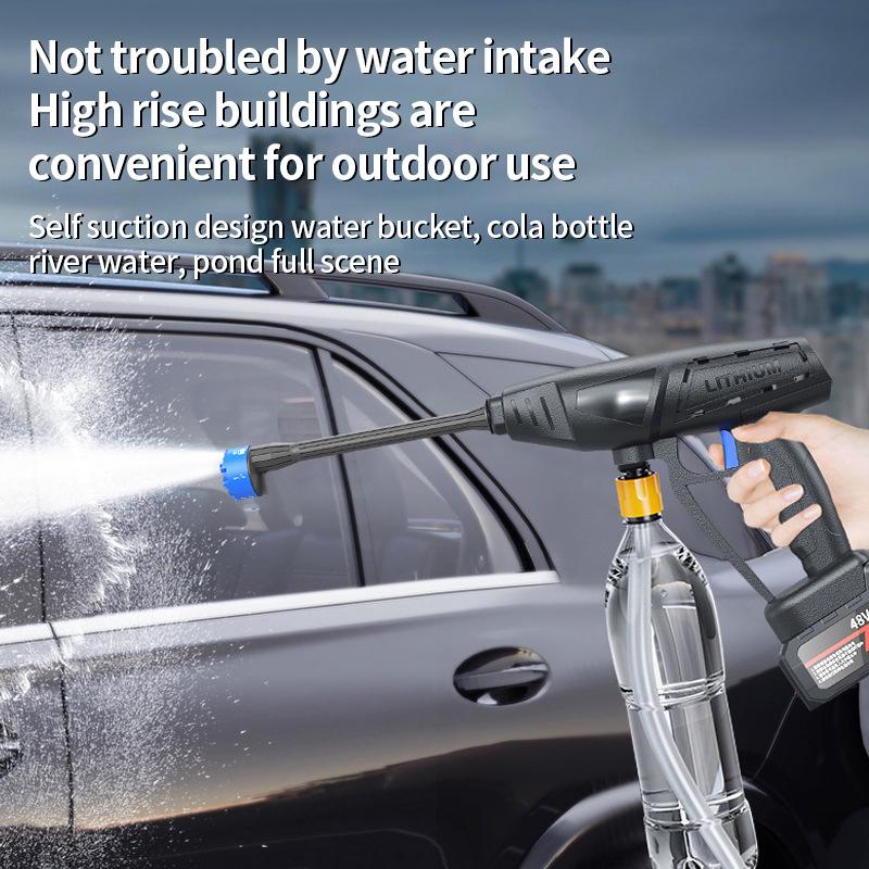 Portable Wireless High-Pressure Car Washer with Lithium Battery & Spray Gun