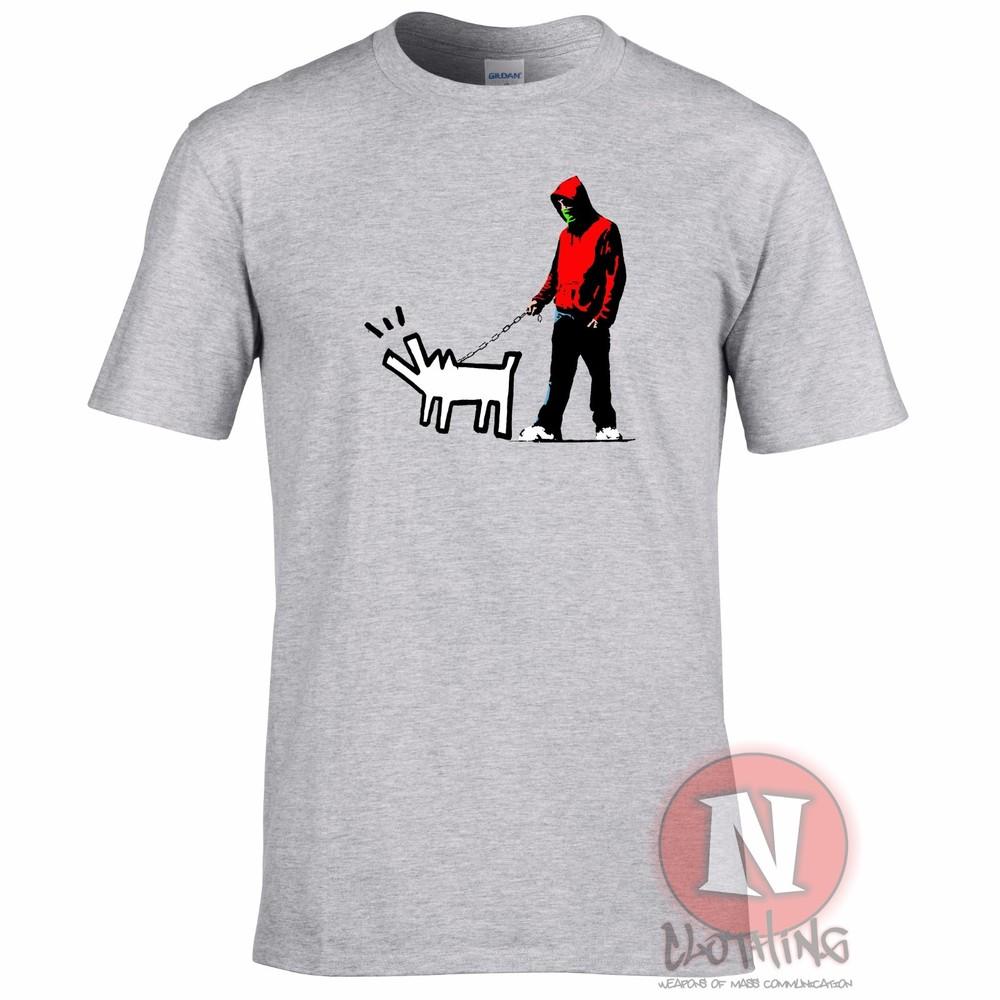 Banksy Harings Dog TShirt Street Art Graffiti Design Print Exclusive