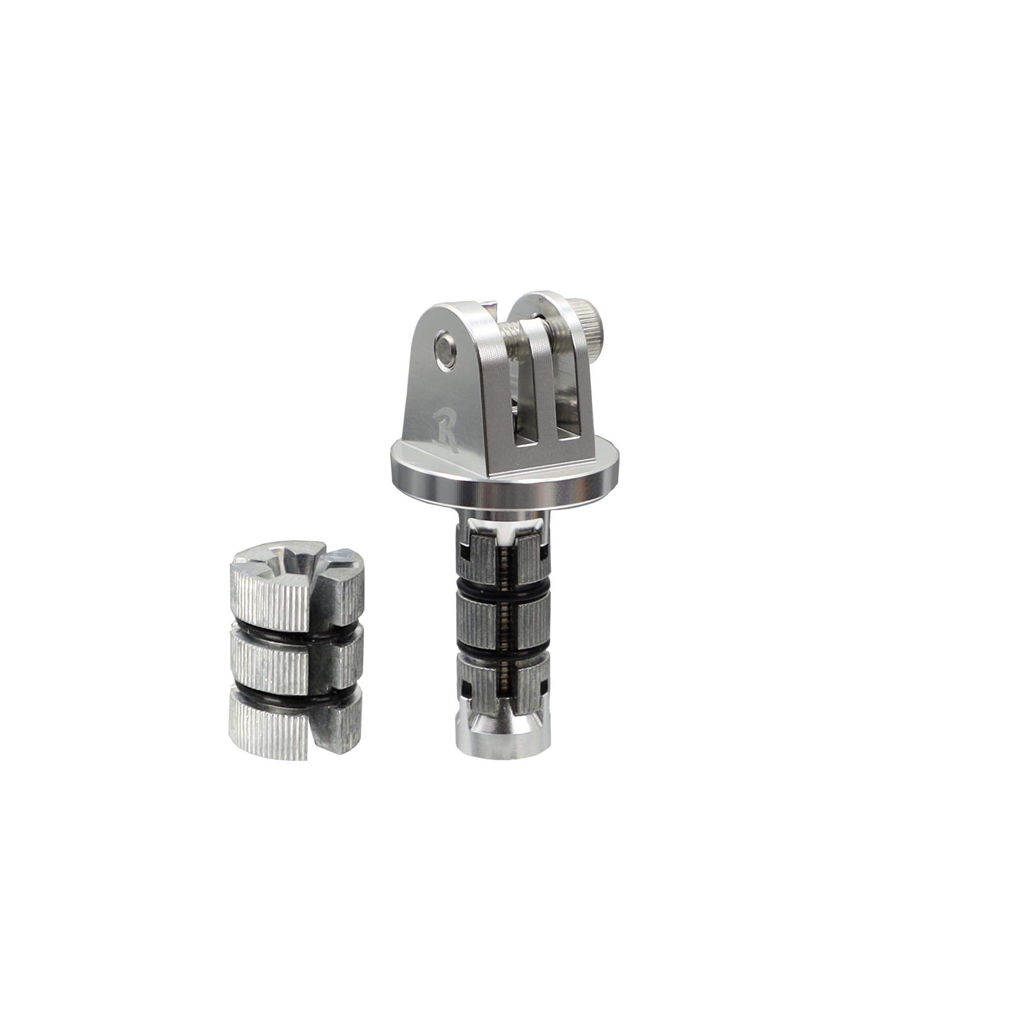 

Stem Hole Mount for GoPro HERO Series Cameras For Motorcycle Separate Handling [REC MOUNT] (12.8mm-17mm /18-24mm Compatible) [Moto9-GP-SV] (Silver) срібний