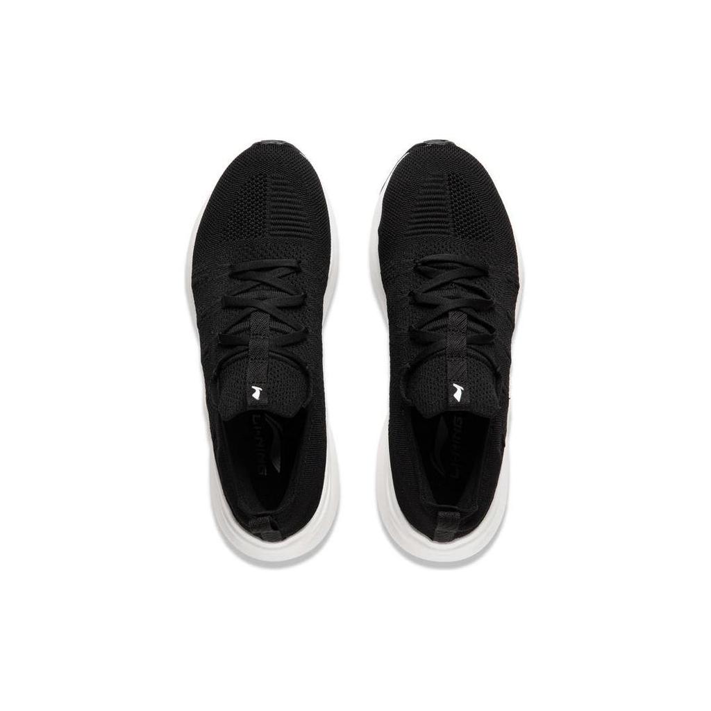 Li Ning Yunshu Cushioning Slip Resistant Abrasion Resistant Low top Casual Shoes Women's Black White AGLU170-3