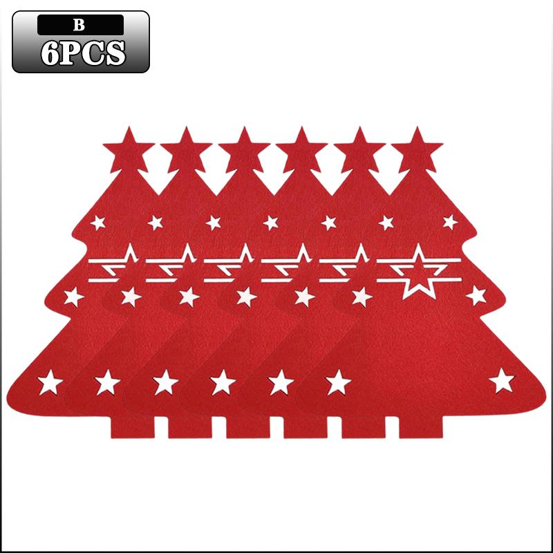 Weihnachtsbaum Besteckhalter Filz Gabel Löffel Tasche Set Festlicher Besteckorganisator für Weihnachtsessen Party Tischdekoration