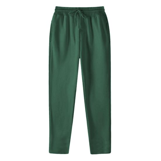 Unisex Spring Fall Pants with Side Pockets Elastic Waist Straight Wide Leg Sweatpants Slacks Solid Color Loose Street Style Sport Trousers