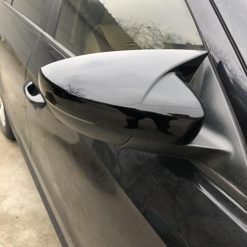 For Volkswagen VW Polo MK5 2014-2017 Rearview Side Mirror Cover Sticker Wing Cap Exterior Door Rear View Case Trim Carbon Fiber
