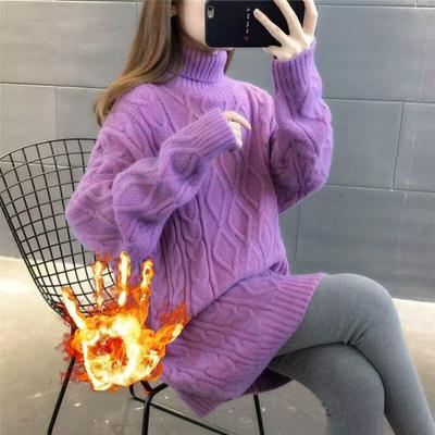 Herbst und Winter Damen Übergröße Locker Bequem Gepolstert Verdicktes Design Warm Pullover Pullover Tunika