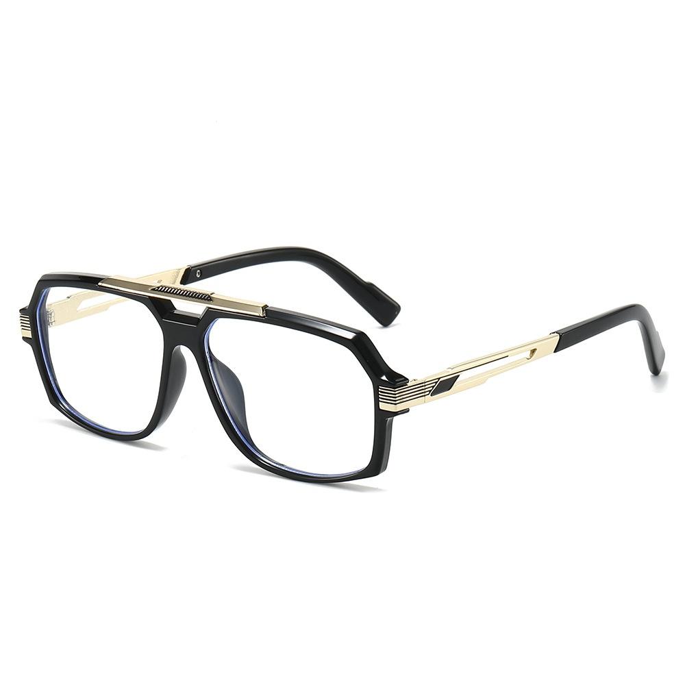 

New Anti Blue Light Glasses Women Men Square Pilot Frame Luxury Color Matching High Quality Casual Eyewear as picture