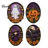 Festive Halloween Wall Accents Oval Sign, Layered Wooden Decor Cute Ghost Bat Spooky Home Decorations Pumpkin Witch Designs, Art Decoration
