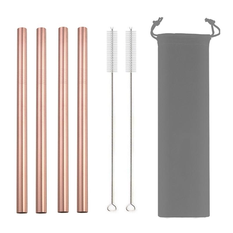12mm Metal Boba Straws Reusable Bubble Tea Straws Reusable Jumbo Smoothie Straws 304 Stainless Steel Cocktail Drinking Straws
