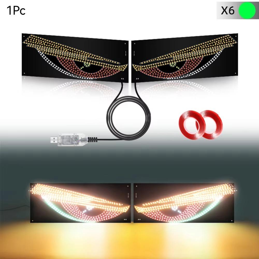 RGB Dynamic Truck Devil Eyes Light Multi-Mode Pixel Panel Lamp Creative Demon Eye Light  Car Decor