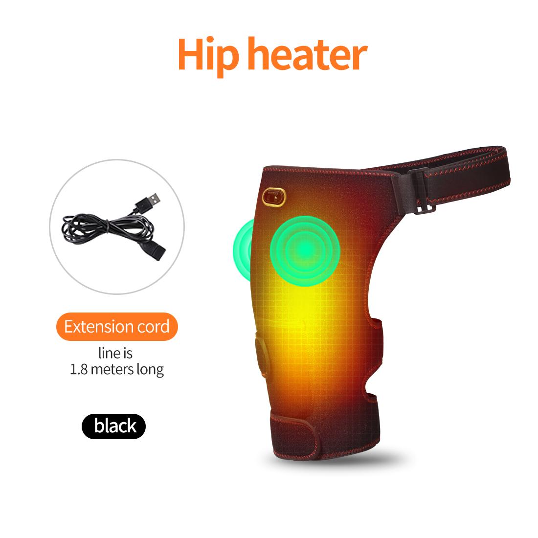 Support de hanche chauffant avec masseur Coussin chauffant électrique pour soulager la douleur sciatique Cuisse Fesse Coussin chauffant Cadeau de famille EU-Plug