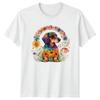 Dachshund Unisex T-shirt Floral Rainbow Dog Birthday Gift For Her Unisex T-shirt