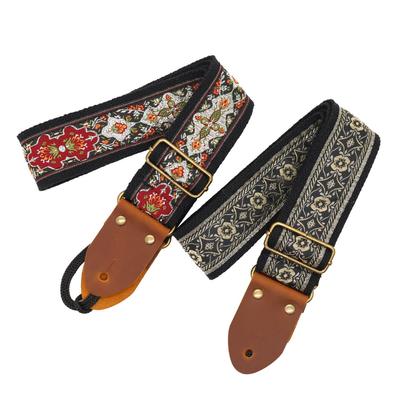 Geprägter Leder-Gitarrengurt: Dickes, Breites, Oberstes Rindsleder für Akustik- und E-Gitarren.