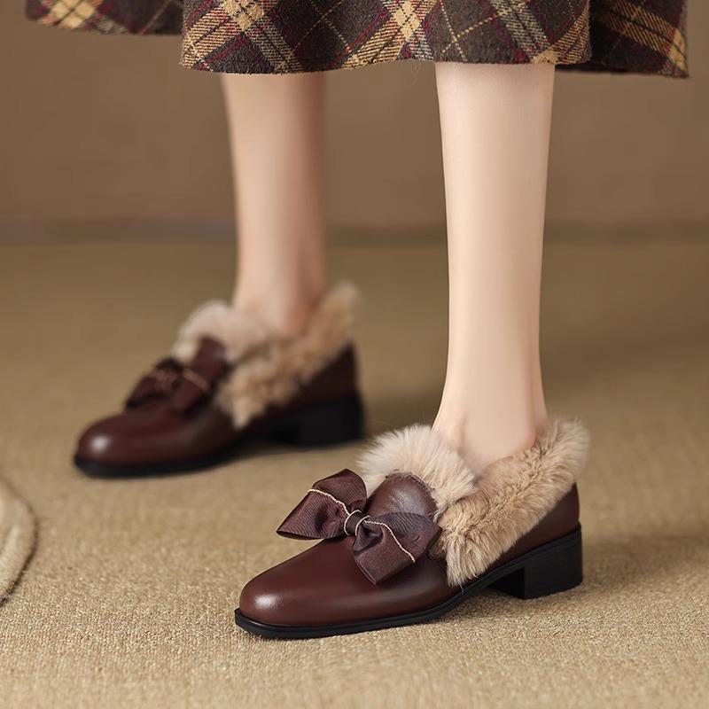 

Женские зимние туфли-лоферы на платформе, нескользящие туфли на низком каблуке с подкладкой из искусственного меха, прогулочные туфли с круглым носком, теплые туфли на толстом блочном каблуке, туфли-лодочки для женщин 39