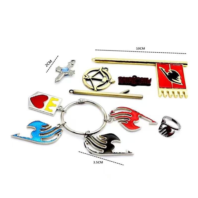 Fairy Tail Keychain Set: 35 Celestial Spirit Keys & Zodiac 12 Houses with Keyring