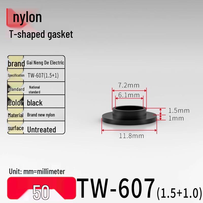 T-Shaped Nylon Gasket Ring Screw Shaft Sleeve with Concave-Convex Insulation Pad M2