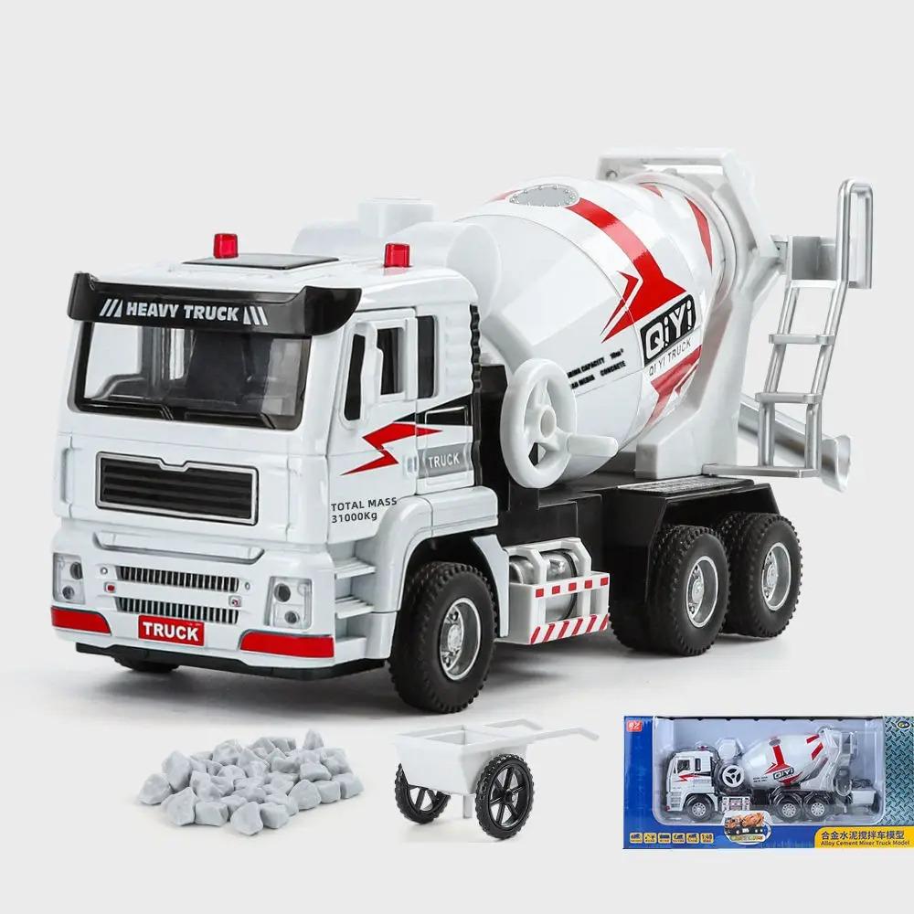 1/40 Diecast Alloy Electric Mixer Car Model Metal Heavy Cement Mixe Truck Vehicles Car Model Sound and Light Childrens Toys Gift