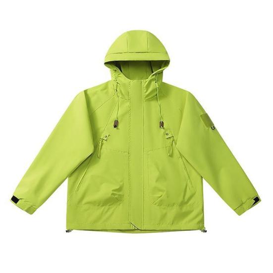 Men Jacket Hooded Long Sleeve Windproof Waterproof Windbreaker with Multi-Pocket Design Casual Sports Style Outerwear
