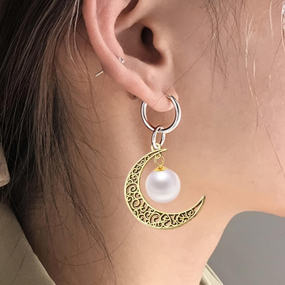 5/10/20pcs Simple Hollow Moon Small Pendant Hollow Crescent Alloy Pendant Necklace Bracelet Foot Chain Phone Chain DIY Jewelry Making