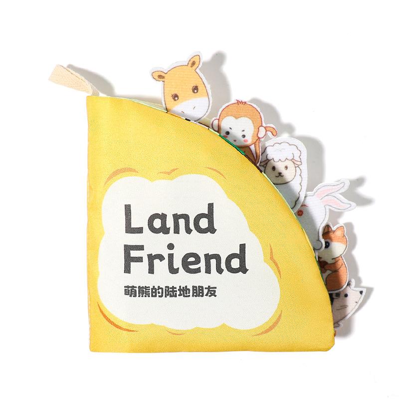 Baby Early Education Cloth Book 3D Touch Interactive Book Anti-Tear Toy Book Montessori Sensory Toys 0-6 Months Babies
