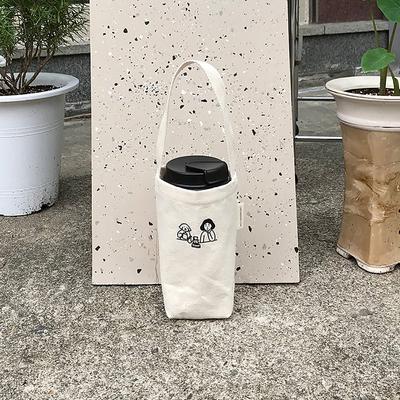 Taşınabilir Tote Çanta Su Bardağı Şişe Tutucu Kahve Süt Çay Kanvas Çanta Eko Mini Depolama Küçük El Çantası Kırmızı Şarap Çantası