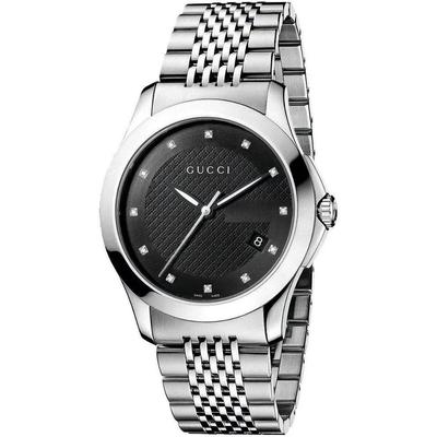 Orologio da uomo con quadrante nero G-Timeless YA126405
