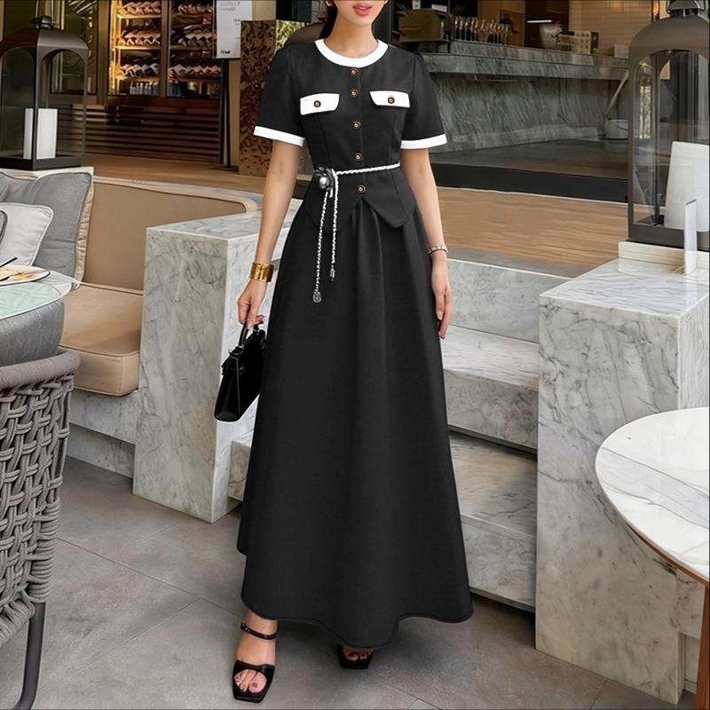ZANZEA Women Short Sleeve Blouse and Long Skirts Summer Two Piece Suit Sets