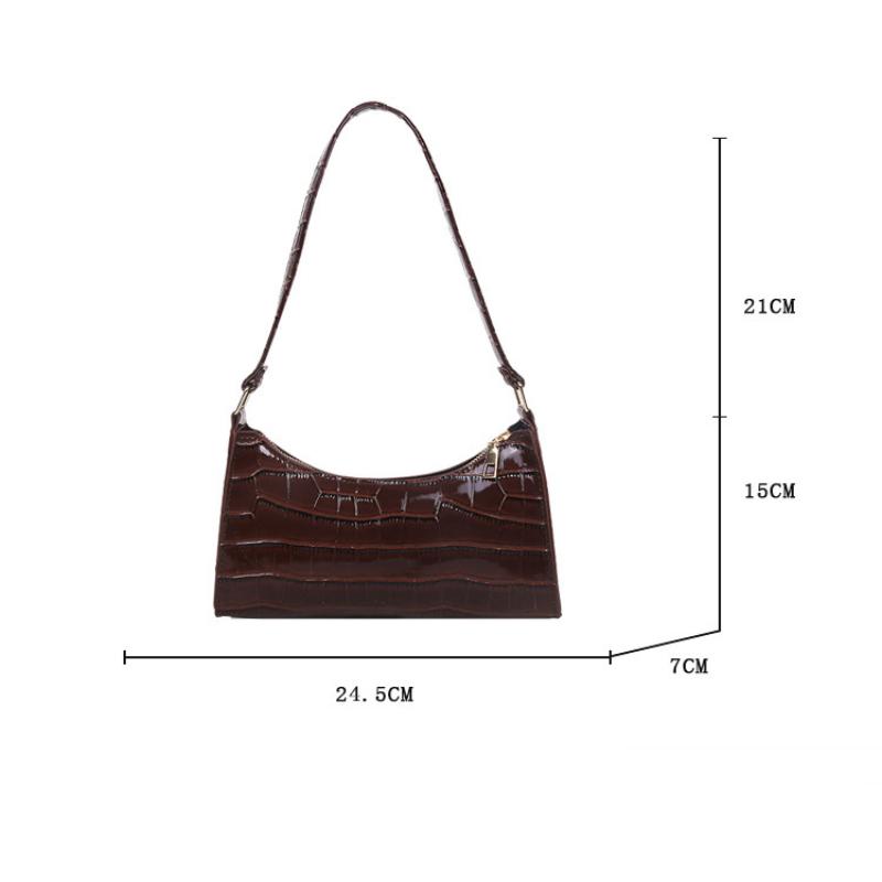 Solid Color Pu Leather Women'S Underarm Bag For Female Retro Casual Shoulder Bag Tote Clutch Purse Banquet Handbag