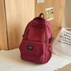 New Trendy Backpack High Value Backpack Large Capacity Solid Color Student Schoolbag Pain Bag Student Backpack