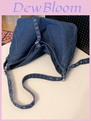 Denim Shoulder Bag For Women With Vintage Style And Large Capacity For Daily Commuting
